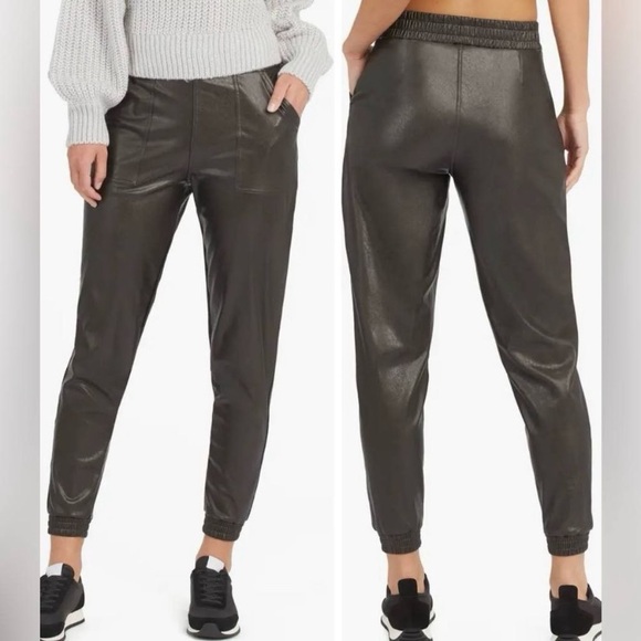 Spanx Faux leather jogger pants sz medium NWT - Picture 1 of 3